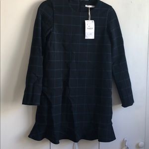 Zara plaid pleat dress